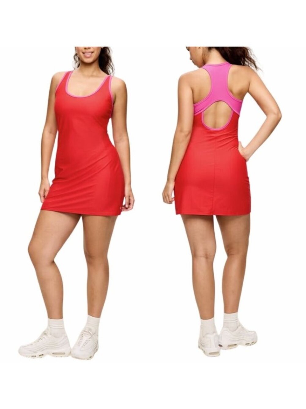 Old Navy Active PowerSoft Keyhole Athletic Dress Size Large BOLD RED Sz M New